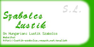 szabolcs lustik business card